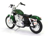 2012 XL 1200 Seventy Two Green Harley Davidson 1:18 Maisto diecast scale model bike.