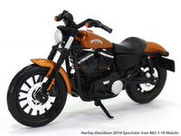 2014 Sportster Iron 883 Orange Harley Davidson 1:18 Maisto diecast scale model bike.