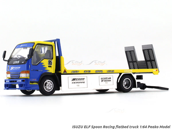 ISUZU ELF Spoon Racing flatbed truck 1:64 Peako Model diecast scale car