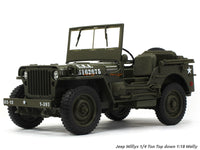 Jeep Willys 1/4 Ton Top Down 1:18 Welly diecast Scale Model car.