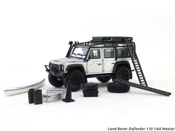 Land Rover Defender 110 silver 1:64 Master diecast scale miniature car