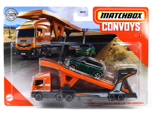 MBX Cabover & Auto Transport Trailer 2011 Mini Countryman 1:64 Matchbox collectible scale model car.