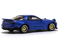 Mazda RX-7 Rocket Bunny blue 1:64 TimeMicro diecast scale miniature car.