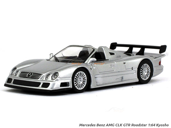 Mercedes-Benz CLK GTR Roadster silver 1:64 Kyosho diecast Scale Model car.