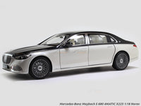 Mercedes-Benz Maybach S 680 4MATIC X223 White 1:18 Norev diecast scale model car collectible.