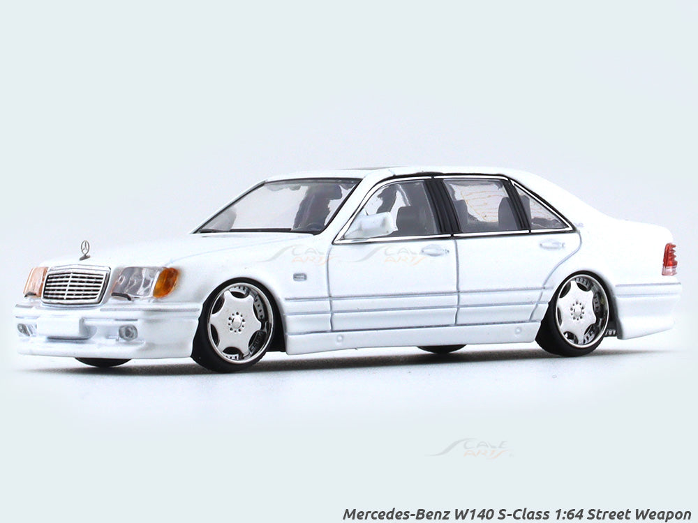 【レア限定】STREET WEAPON Mercedes Benz W140 Mercedes-Benz W140 S-Class white 1:64 Street Weapon diecast scale