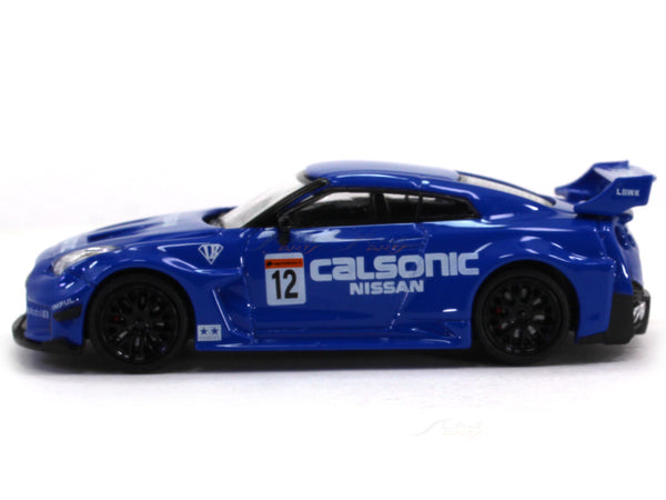 Nissan GT-R LBWK LB3.0 blue 1:64 TimeMicro diecast scale miniature car ...