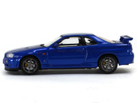 Nissan Skyline GTR R34 V Spec II blue 1:64 Stance Hunters diecast scale model miniature car.