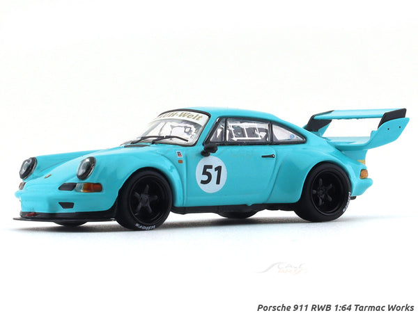 Porsche 911 RWB backdate blue 1:64 Tarmac Works diecast scale model car