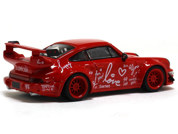 Porsche 964 RWB with figure red 1:64 TimeMicro diecast scale 