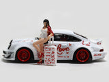 Porsche 964 RWB with figure 1:64 TimeMicro diecast scale miniature car.