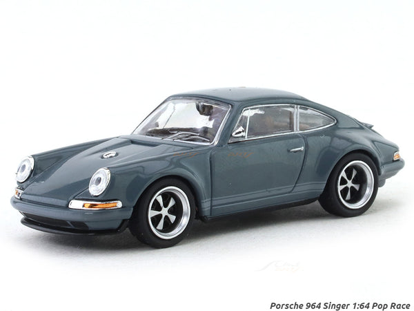 Porsche 964 Singer grey 1:64 Pop Race diecast scale miniature car ...