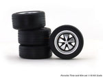 Porsche Tires and Rim set silver 1:18 KK Scale diorama accessories