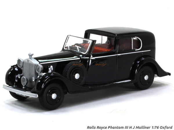 Rolls Royce Phantom III H J Mulliner black 1:76 Oxford diecast Scale Model Car.