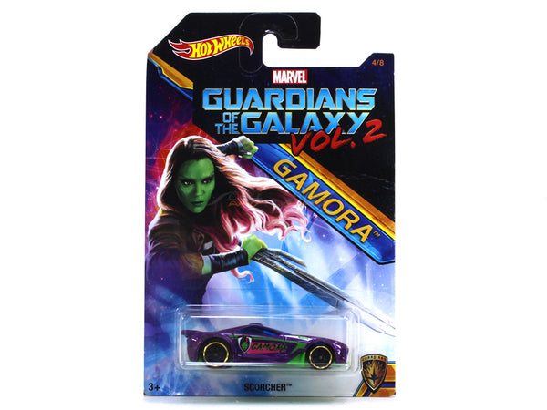 Scorcher Gamora Guardians of the Galaxy Vol. 2 1:64 Hotwheels diecast Scale Model car.