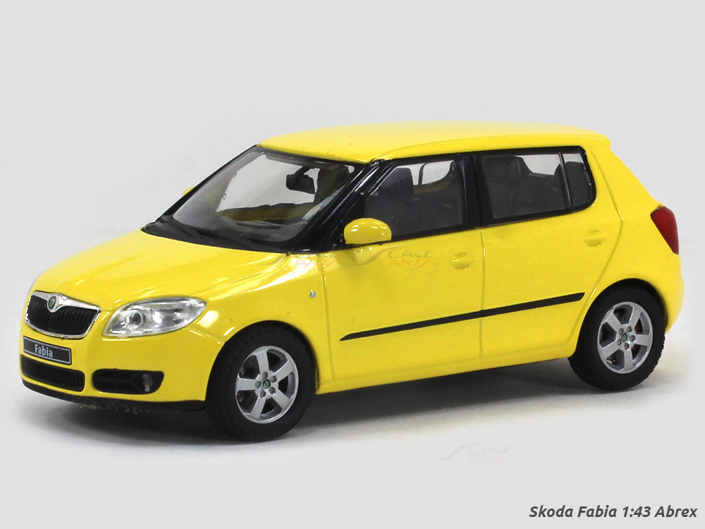 Skoda Fabia yellow 1:43 Abrex diecast Scale Model car | Scale Arts