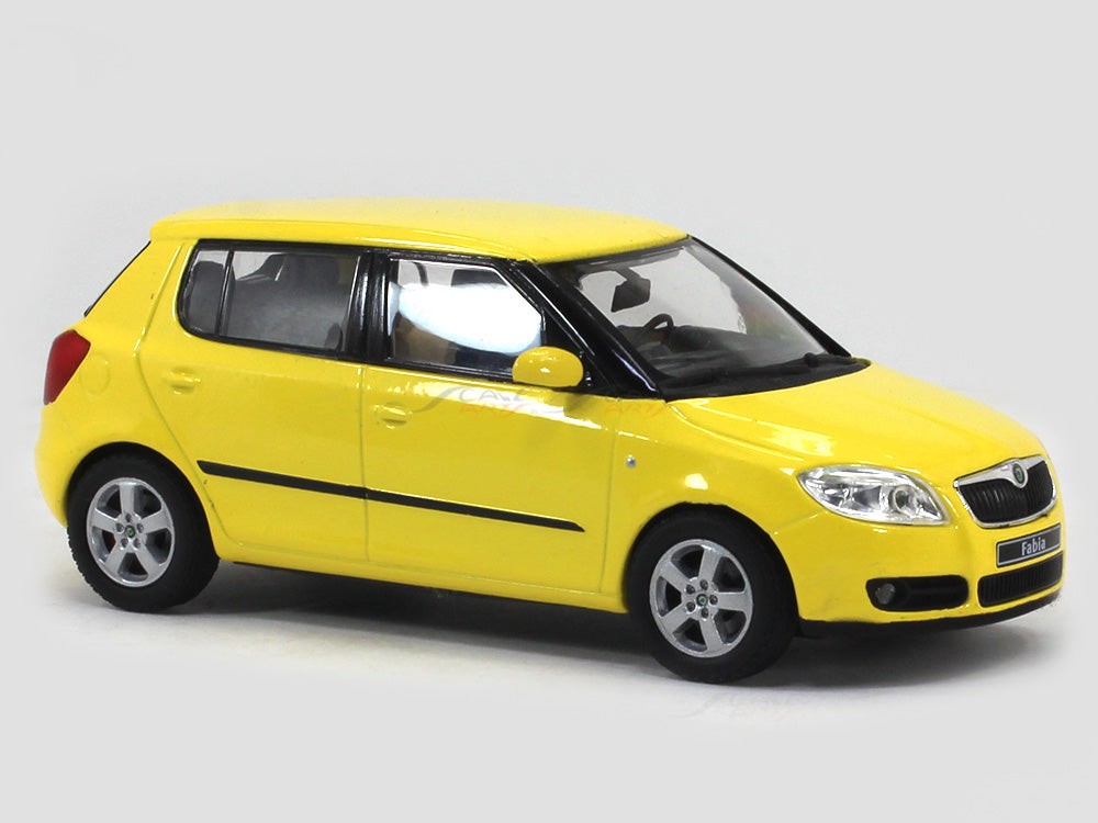 Skoda Fabia yellow 1:43 Abrex diecast Scale Model car