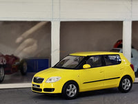 Skoda Fabia yellow 1:43 Abrex diecast Scale Model car.