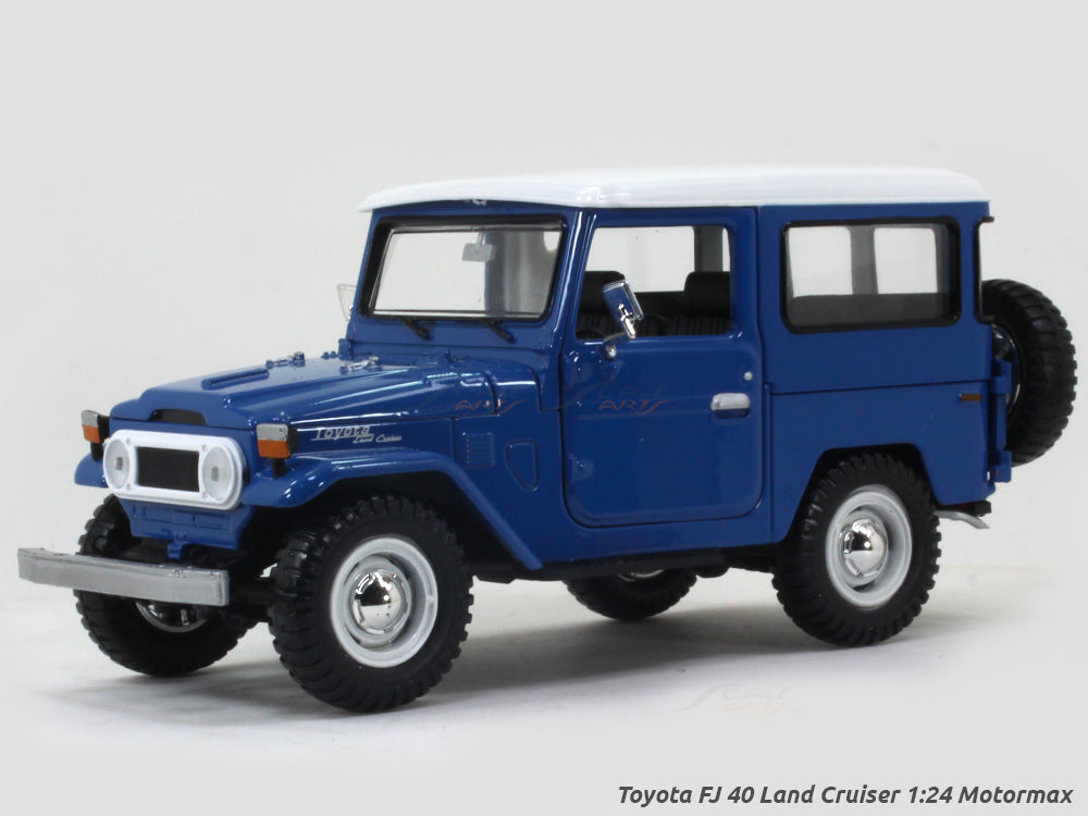 ミニカー Toyota FJ40 Land Cruiser 1:24 Toyota FJ 40 Land Cruiser blue 1:24 Motormax diecast scale model
