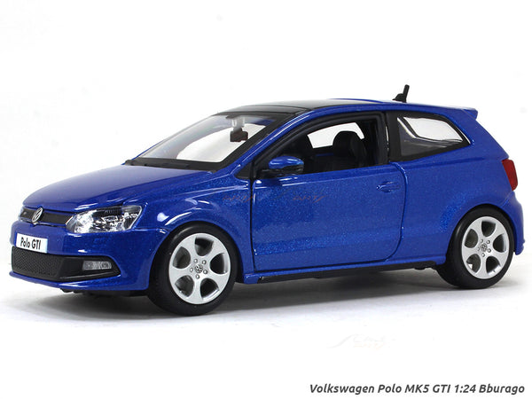 Volkswagen Polo MK5 GTI blue 1:24 Bburago diecast scale model car.