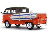 Volkswagen Type 2 T1 Double Cab Pickup with surfboard 1:24 Motormax diecast scale model car.