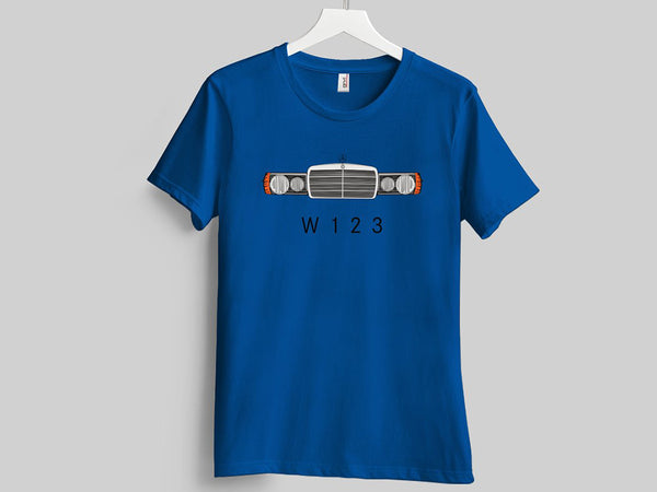 Mercedes-Benz W123 design blue T Shirt