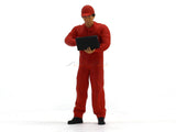 Mechanic, Tuning engine with laptop red 1:18 Scale Arts In scale model figure / accessories.