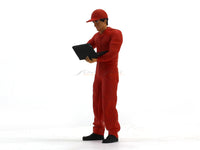 Mechanic, Tuning engine with laptop red 1:18 Scale Arts In scale model figure / accessories.