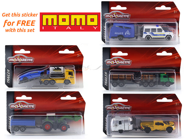 Trailer Series set of 5 set with FREE MOMO Sticker 1:64 Majorette scale model car