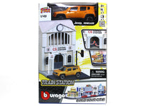 Train Station diorama with car 1:43 Bburago kit.